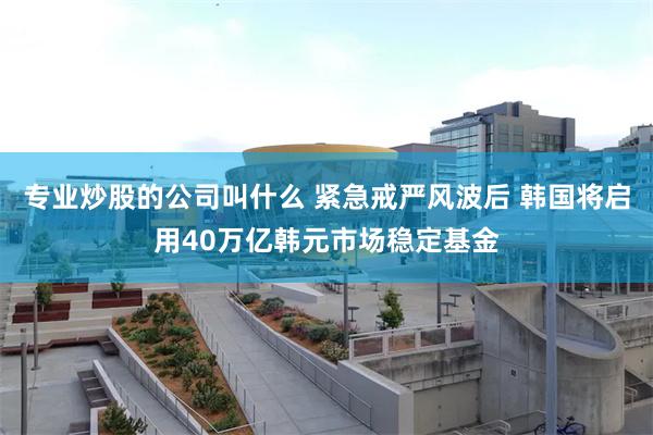 专业炒股的公司叫什么 紧急戒严风波后 韩国将启用40万亿韩元市场稳定基金