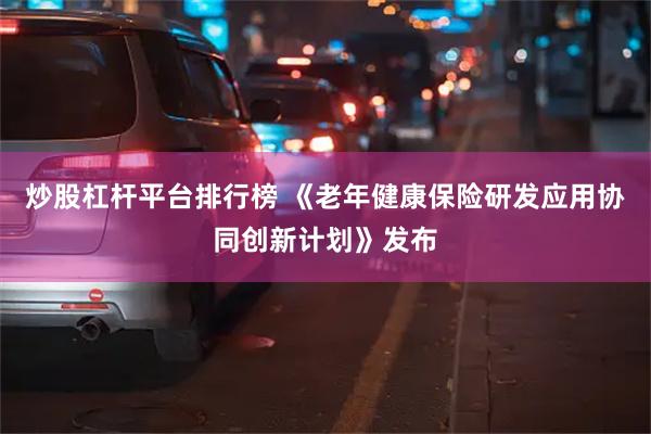 炒股杠杆平台排行榜 《老年健康保险研发应用协同创新计划》发布